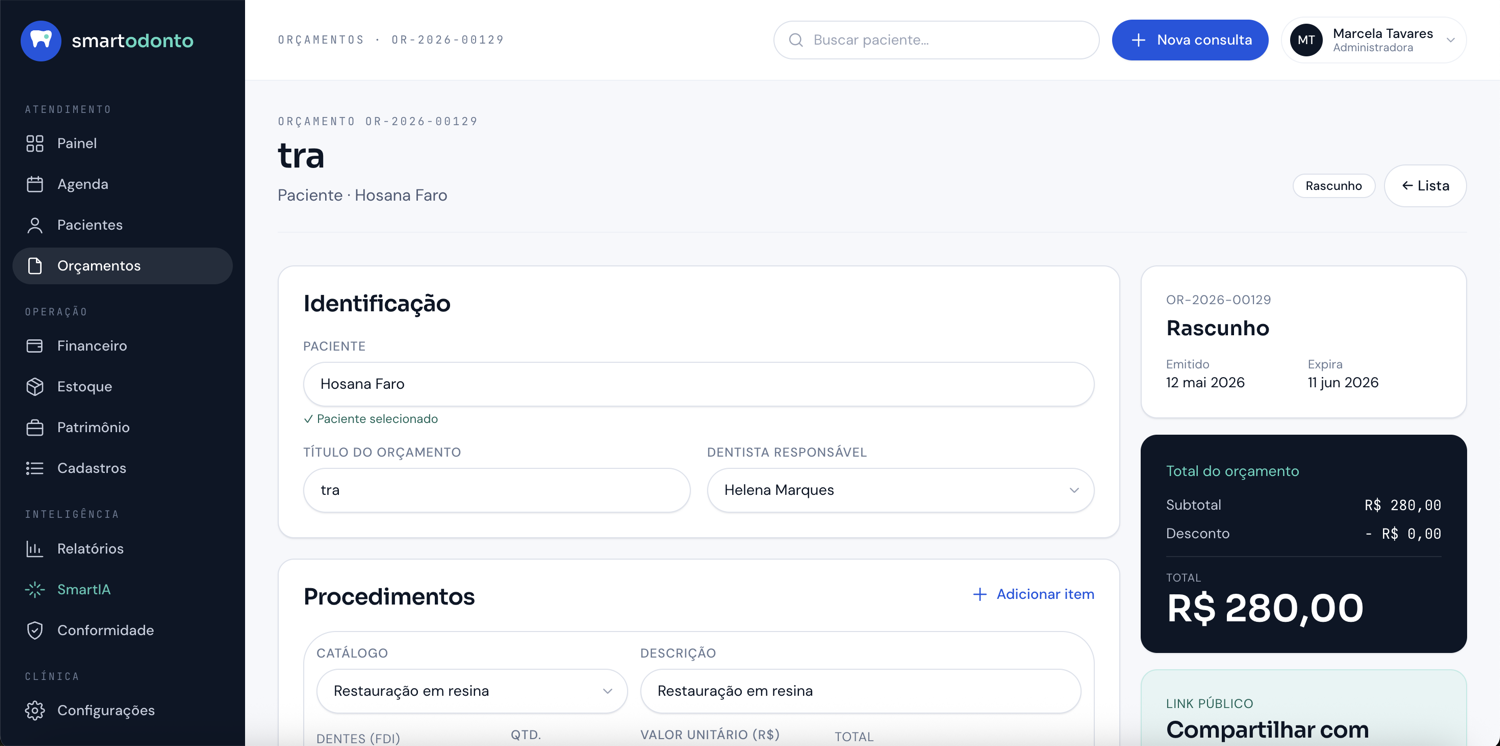 SmartOdonto · O paciente aprova pelo celular